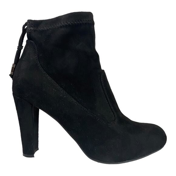 Fashion Faux Suede Zipper Ankle Boots Black 8 - Picture 1 of 7